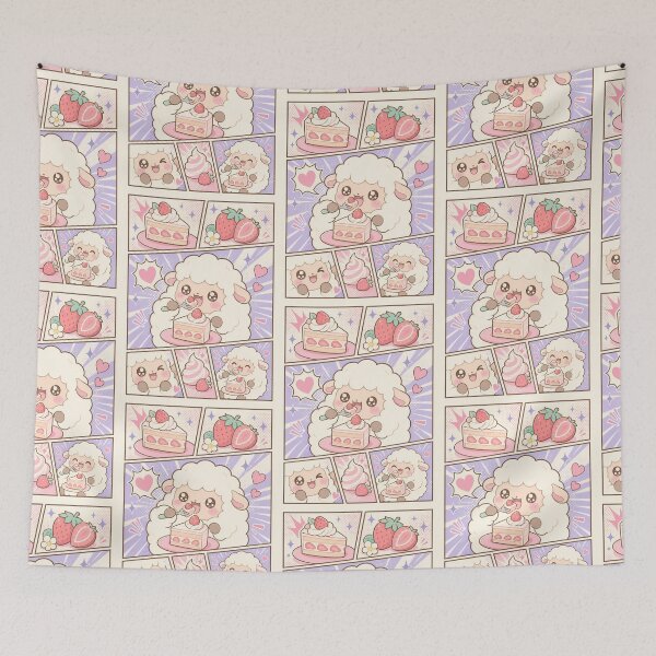 Item preview, Kawaii Sheep Strawberry Cake designed and sold by Magmashup.