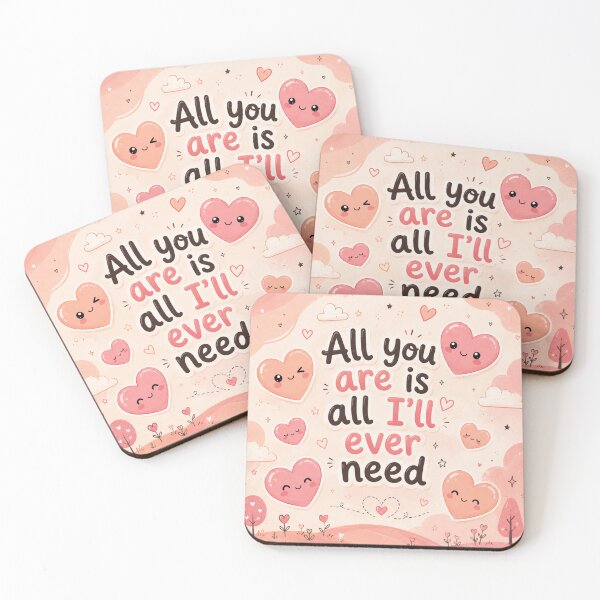 Item preview, Cute Kawaii Heart Typography | Romantic Valentine Aesthetic Print designed and sold by Snikdha.