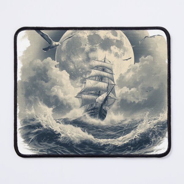 Item preview, Widows Bay – The Last Voyage Begins | Vintage Sailing Ship & Moonlit Ocean T-Shirt | Gothic Nautical Adventure Design designed and sold by Vvmd.
