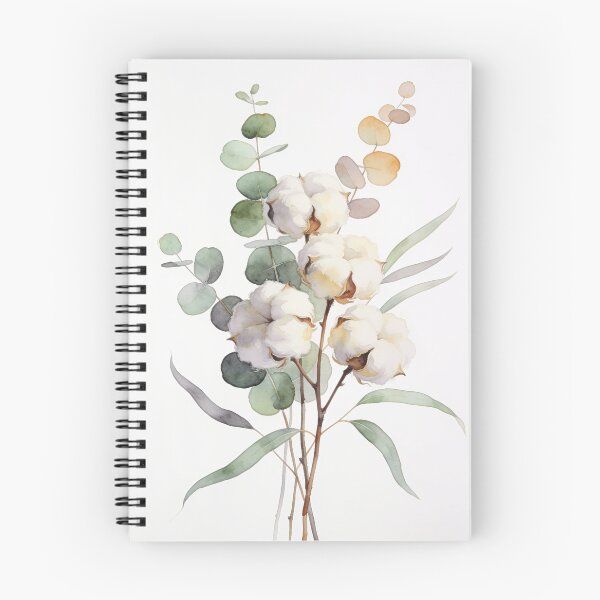 Item preview, Minimalist Cotton and Eucalyptus Bouquet Watercolor - Elegant Japandi Botanical Wall Art designed and sold by sana designer.