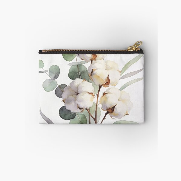 Item preview, Minimalist Cotton and Eucalyptus Bouquet Watercolor - Elegant Japandi Botanical Wall Art designed and sold by sana designer.