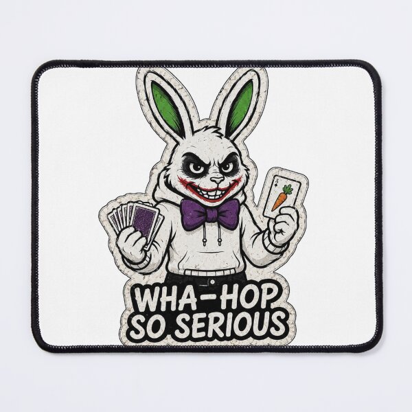 Item preview, WHA-HOP SO SERIOUS – Funny Mischievous Bunny Sticker, T-Shirt & Hoodie designed and sold by bunnymode.