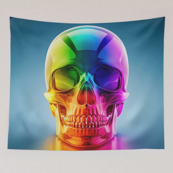 Item preview, Colorful Rainbow Skull Anatomy Art | Vibrant Medical Skeleton Illustration designed and sold by WordPlayStudio.