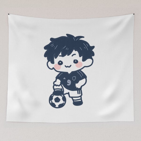 Item preview, Chibi Soccer Boy Football Player Cartoon designed and sold by Dospart.