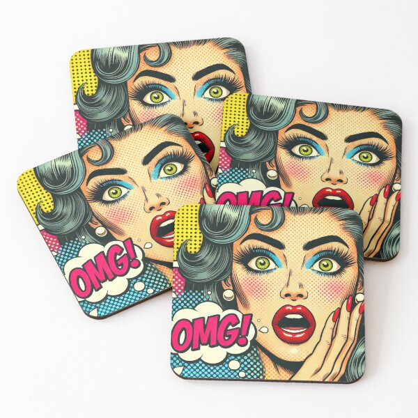 Item preview, Retro Glam Pop Art Surprised Pin Up Brunette designed and sold by GildedStraw.