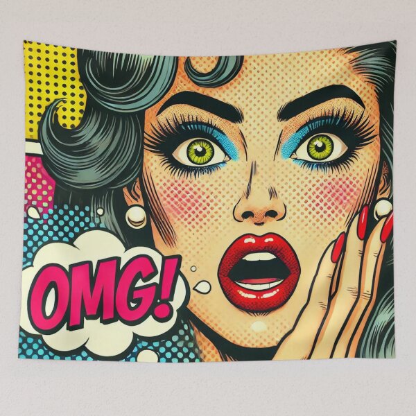Item preview, Retro Glam Pop Art Surprised Pin Up Brunette designed and sold by GildedStraw.