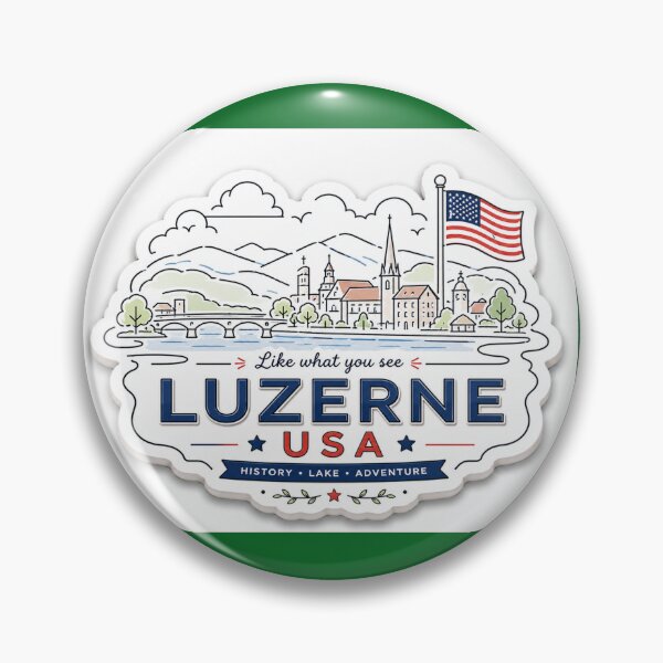 Item preview,  Luzerne USA Cute 3D Skyline Label  Label Text  LUZERNE USA ?? designed and sold by PaintMeWorld.