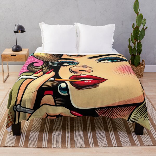 Item preview, Retro Glam Pop Art Pin up Smoking Cigarette designed and sold by GildedStraw.