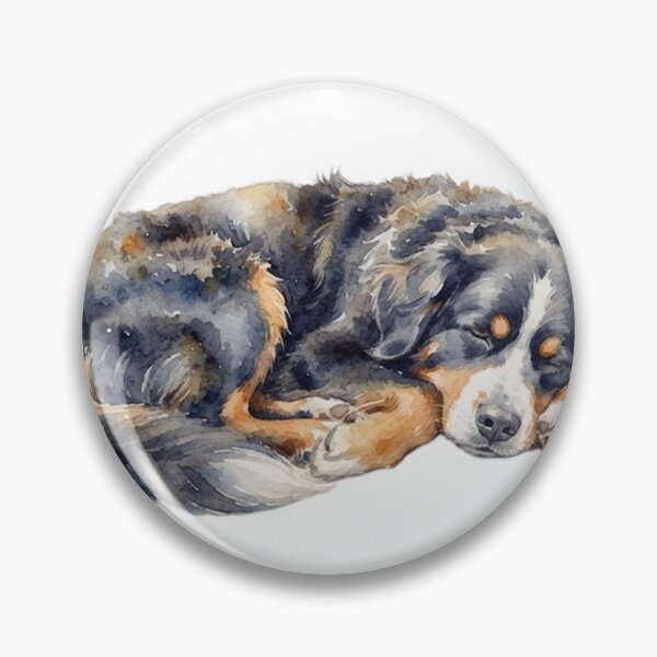 Item preview, Watercolor Bernese mountain goat sleeping designed and sold by TheMagicIcon.