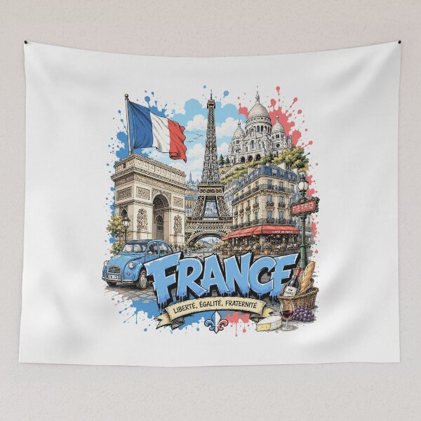 Item preview, France Urban Graffiti Travel Vintage Design designed and sold by AtuqStudio.