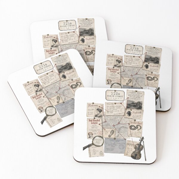 Item preview, 221B Baker Street Sherlock Holmes Case Board Mystery Design designed and sold by Fenay Designs.