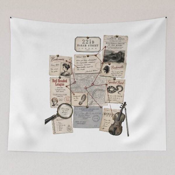 Item preview, 221B Baker Street Sherlock Holmes Case Board Mystery Design designed and sold by Fenay Designs.