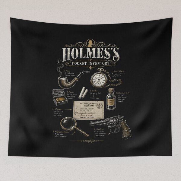 Item preview, Holmes’s Pocket Inventory 221B Sherlock Holmes Detective Tools Design designed and sold by Fenay Designs.