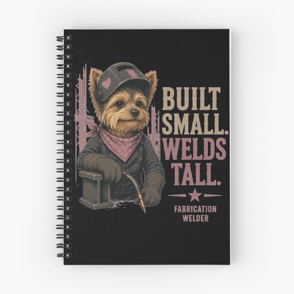 Item preview, Built Small Welds Tall Yorkshire Terrier Fabrication Welder Vintage Welding Design designed and sold by RusticMeadow.