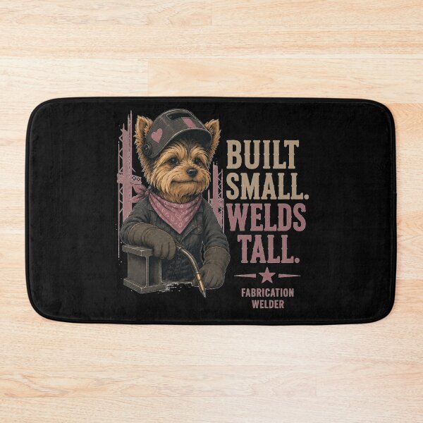 Item preview, Built Small Welds Tall Yorkshire Terrier Fabrication Welder Vintage Welding Design designed and sold by RusticMeadow.