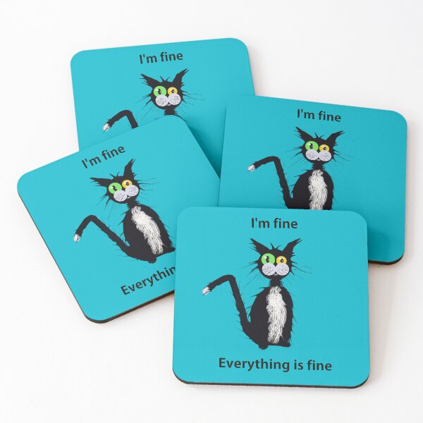 Item preview, I'm Fine Cat designed and sold by Nightflyer Art.