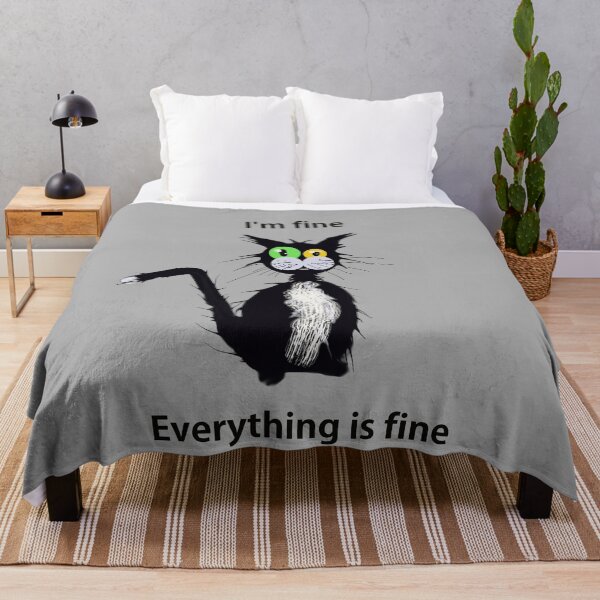 Item preview, I'm Fine Cat designed and sold by Nightflyer Art.
