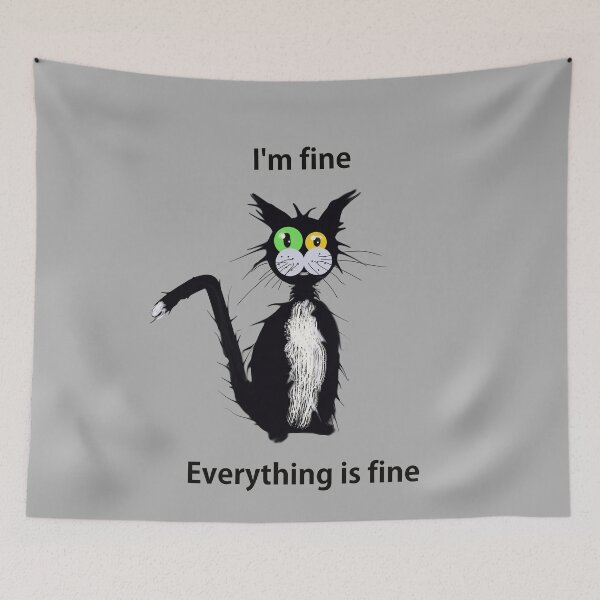 Item preview, I'm Fine Cat designed and sold by Nightflyer Art.
