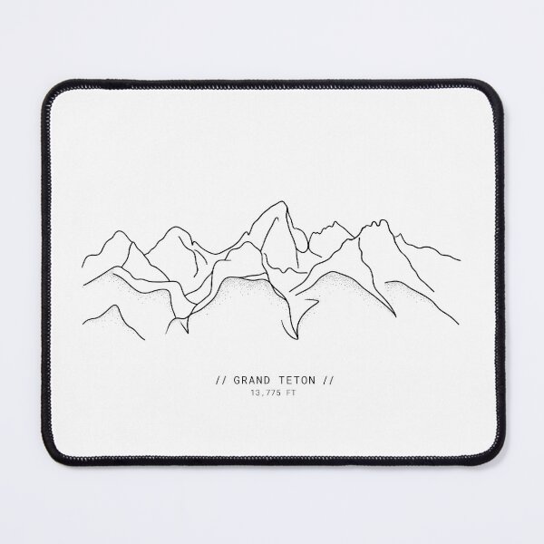 Item preview, Grand Teton Mountain Minimalist Line Art (Black Edition) designed and sold by PeakLineStudio.