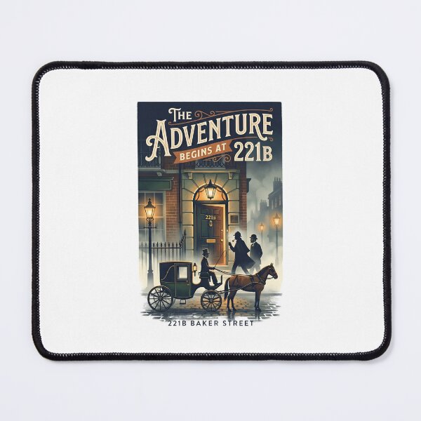 Item preview, The Adventure Begins at 221B Baker Street Sherlock Holmes London Design designed and sold by Fenay Designs.