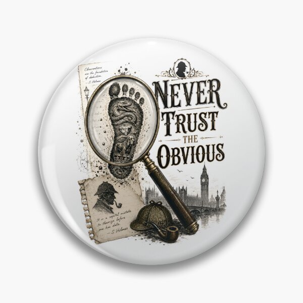 Item preview, Nunca confíes en el obvio diseño de la huella de la lupa de Sherlock Holmes designed and sold by Fenay Designs.