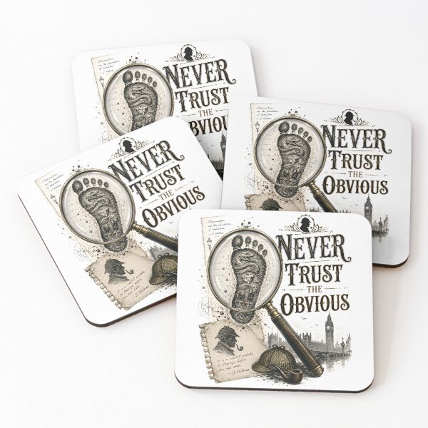 Item preview, Never Trust the Obvious Sherlock Holmes Magnifying Glass Footprint Design designed and sold by Fenay Designs.