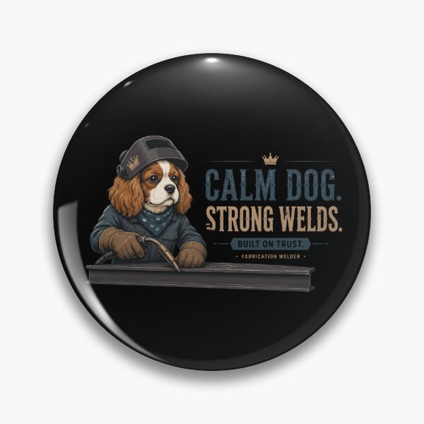 Item preview, Calm Dog Strong Welds Cavalier King Charles Spaniel Fabrication Welder Vintage Welding Design designed and sold by RusticMeadow.