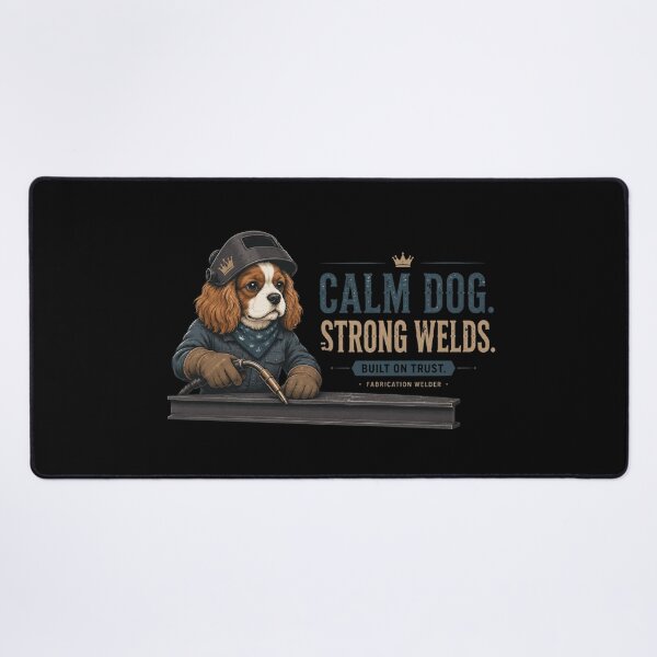 Item preview, Calm Dog Strong Welds Cavalier King Charles Spaniel Fabrication Welder Vintage Welding Design designed and sold by RusticMeadow.