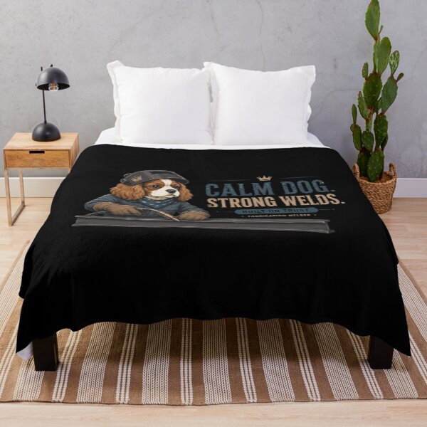Item preview, Calm Dog Strong Welds Cavalier King Charles Spaniel Fabrication Welder Vintage Welding Design designed and sold by RusticMeadow.