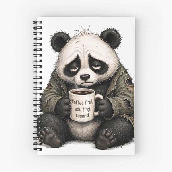 Item preview, Coffee First Adulting Second Panda with Mug  designed and sold by FunkyFunGifts4U.