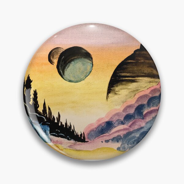 Item preview, A sunset with three mysterious celestial bodies - Watercolor designed and sold by DreamTrek.