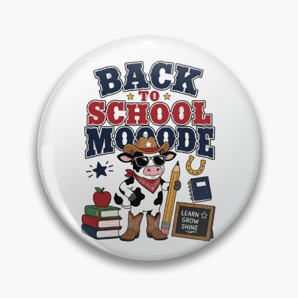 Item preview, Back To School Mooode Western Cow Teacher First Day School Cowboy Cow designed and sold by Thread&Fable.