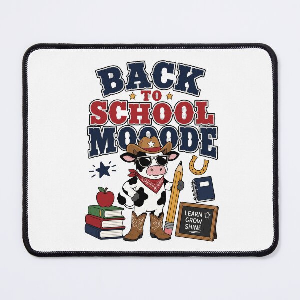 Item preview, Back To School Mooode Western Cow Teacher First Day School Cowboy Cow designed and sold by Thread&Fable.