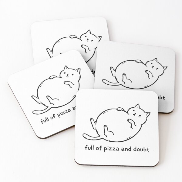 Item preview, Full of Pizza and Doubt Funny Chubby Cat designed and sold by raedattia.
