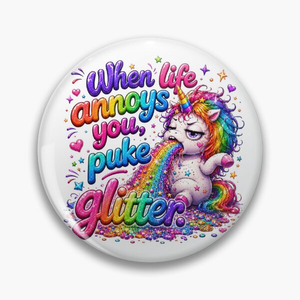 Item preview, When Life Annoys You Puke Glitter German Quote designed and sold by Tinosshop.