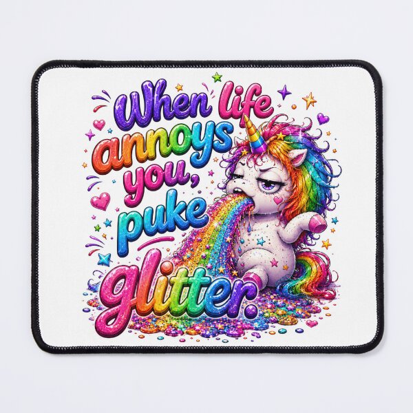 Item preview, When Life Annoys You Puke Glitter German Quote designed and sold by Tinosshop.