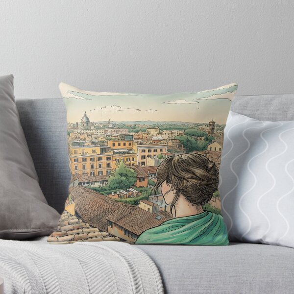 Item preview, Girl Looking Over Rome Rooftops designed and sold by Megghy-Style.