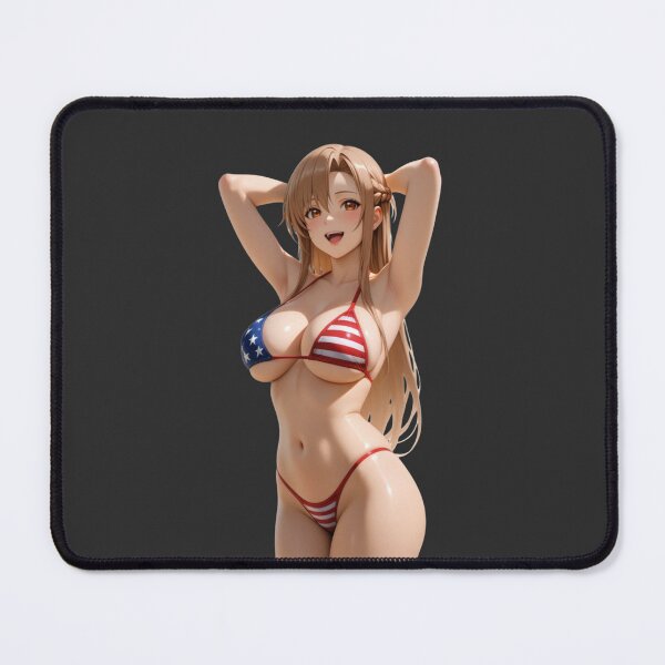 Item preview, USA Patriotic Bikini Girl Cute Anime Waifu Girl Underboob Manga Stickers and Prints. designed and sold by Kyoot Prints.