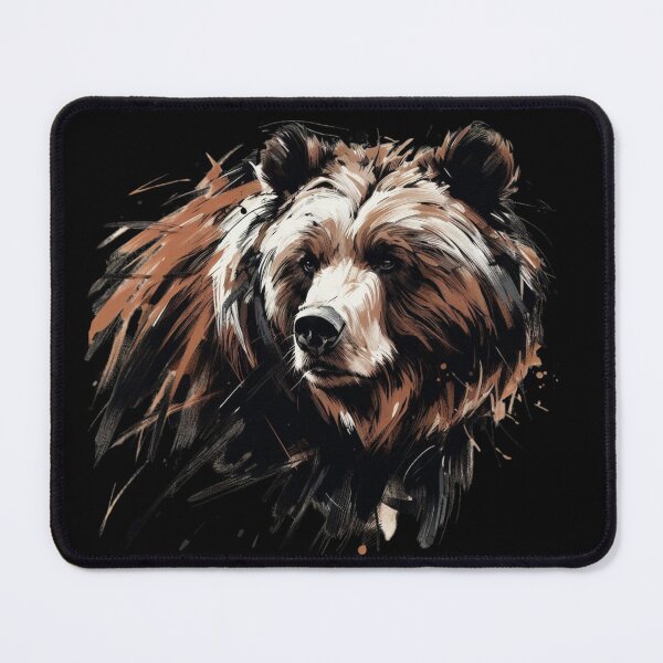 Item preview, Majestic Grizzly Bear Art, Rustic Bear Portrait, Wilderness Wildlife Illustration, Modern Nature Wall Art designed and sold by gkhanco.