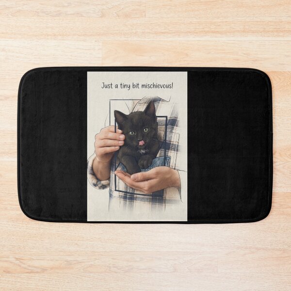 Item preview, Just a Tiny Bit Mischievous! Cute Black Kitten in Pocket designed and sold by Fatomfatom.