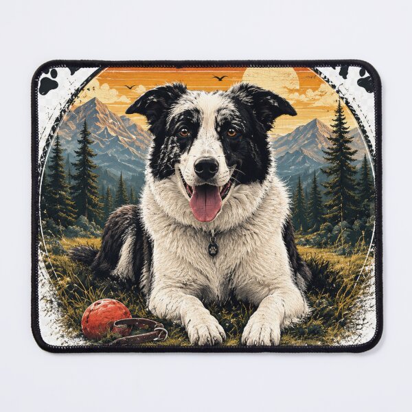 Item preview, Border Collie Adventure - Vintage Dog Lover Illustration designed and sold by KOZStudio.