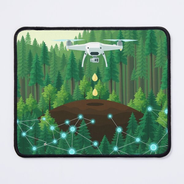 Item preview, Connected Drone Network Over Smart Forest designed and sold by IntelliMindDesigns.