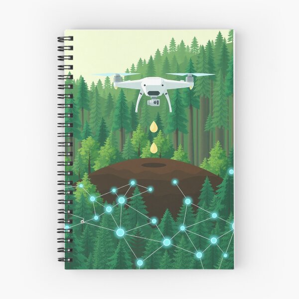 Item preview, Connected Drone Network Over Smart Forest designed and sold by IntelliMindDesigns.