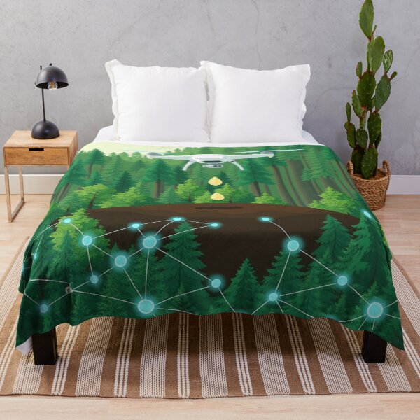 Item preview, Connected Drone Network Over Smart Forest designed and sold by IntelliMindDesigns.