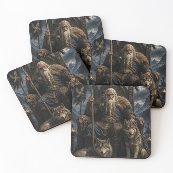 Item preview, Odin on Throne with Wolves designed and sold by PetsArt.