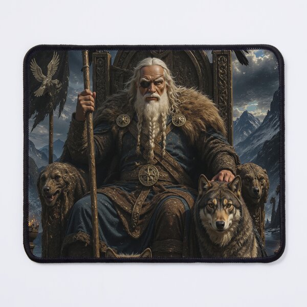Item preview, Odin on Throne with Wolves designed and sold by PetsArt.
