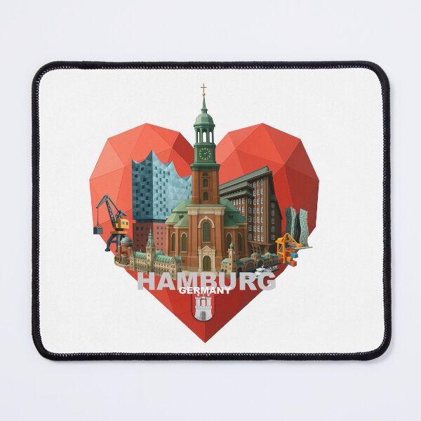 Item preview, Heart for Hamburg – Low-Poly Skyline Collage designed and sold by Earth Celebration Designs.