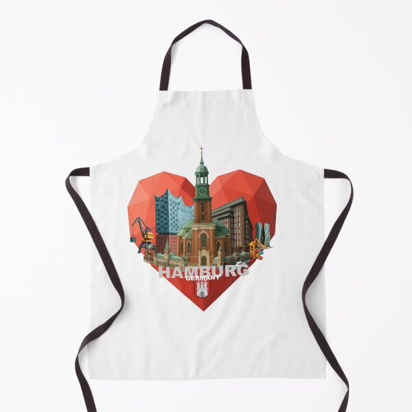 Item preview, Heart for Hamburg – Low-Poly Skyline Collage designed and sold by Earth Celebration Designs.