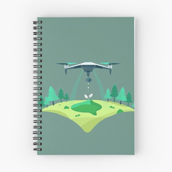 Item preview, Drone Above Floating Green Island Tech Art designed and sold by IntelliMindDesigns.