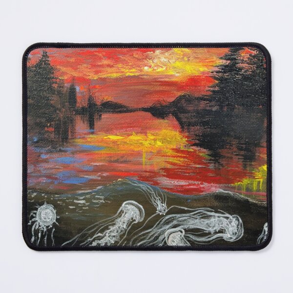 Item preview, East Coast Sunset in the Chesapeake Bay - Jellyfish Acrylic Painting designed and sold by DreamTrek.